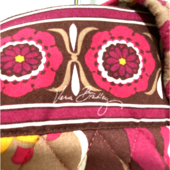 Vera Bradley Purse Carnaby 2009 Small Shoulder bag Tote Pink Orange Floral Quilt - Picture 5 of 9